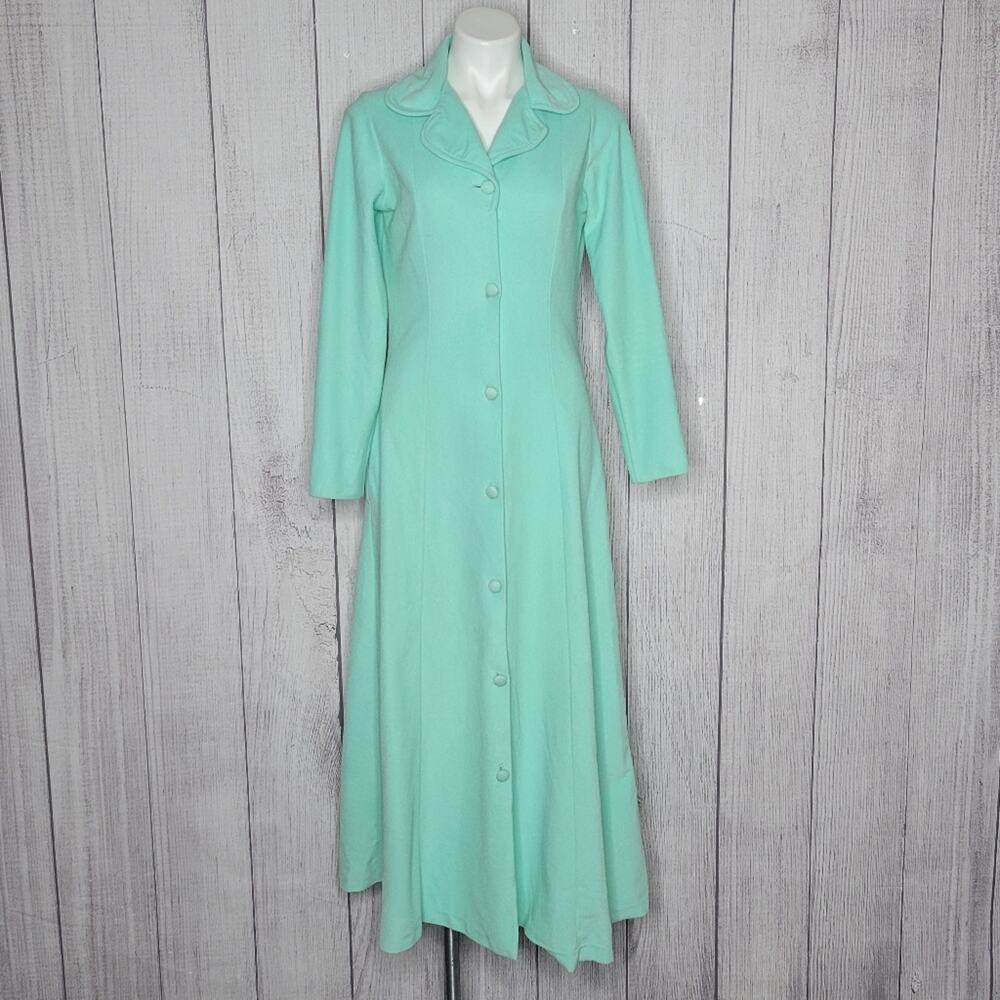 Vintage 70s Sears *At Home Wear* Fleece Maxi Shirt Dress